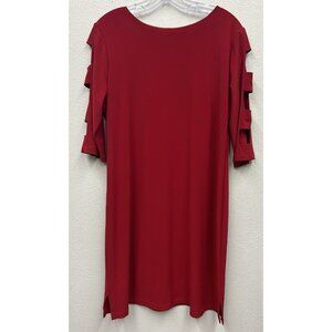 Clara Sun Woo Womens Dress Large Red Half Sleeve Knee Length Travel Wedding